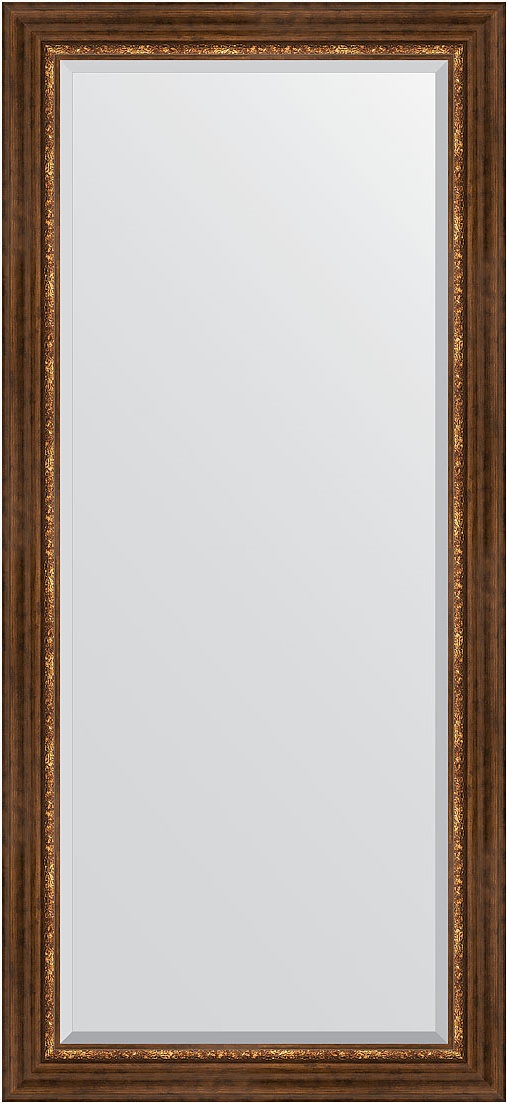 BY 3595 Зеркало с фацетом в багетной раме - римская бронза 88 mm EVOFORM Exclusive