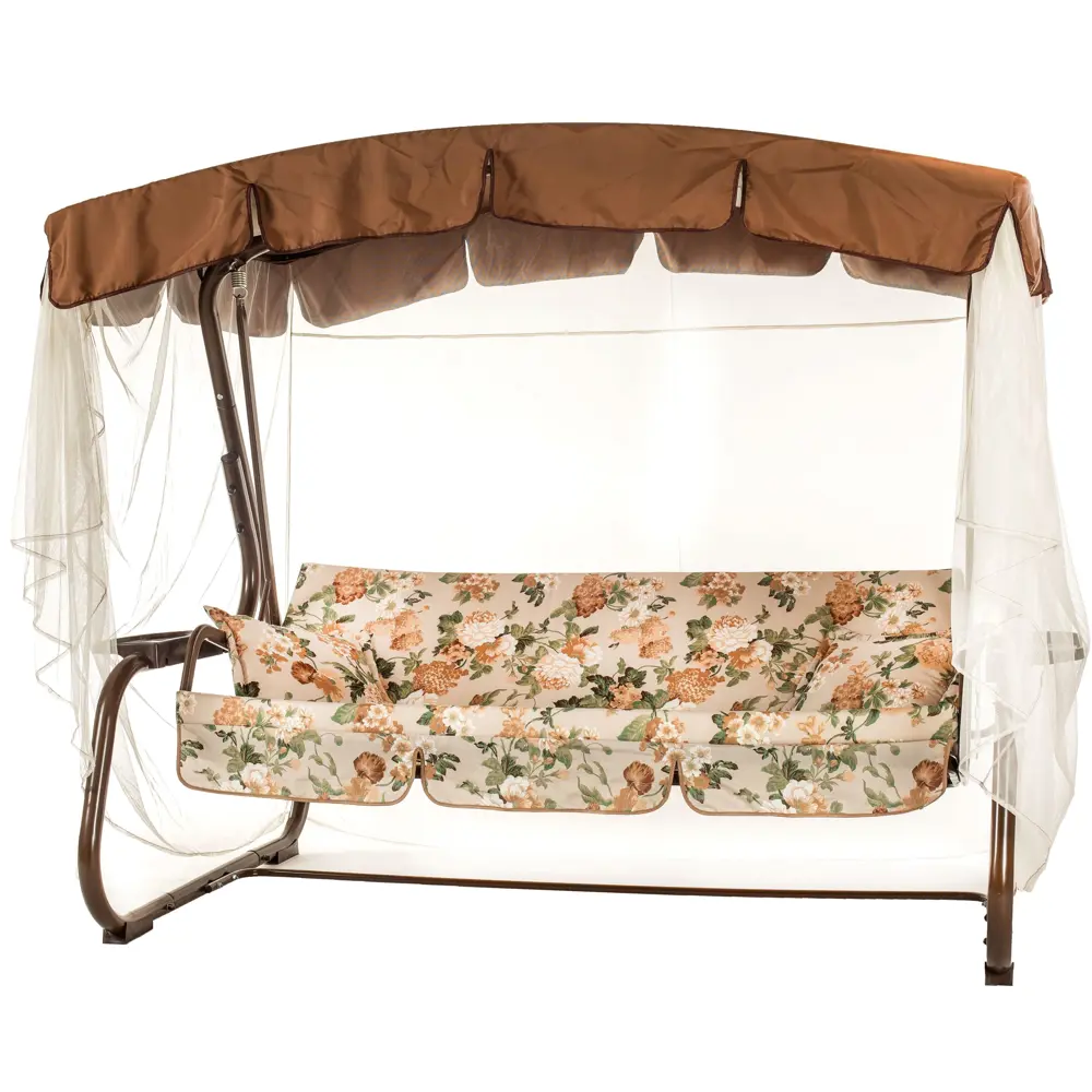 Качели садовые Naterial Ривьера 3-х местные (до 280 кг) коричневый/ бежевый STLM-2053275 - Вид №1