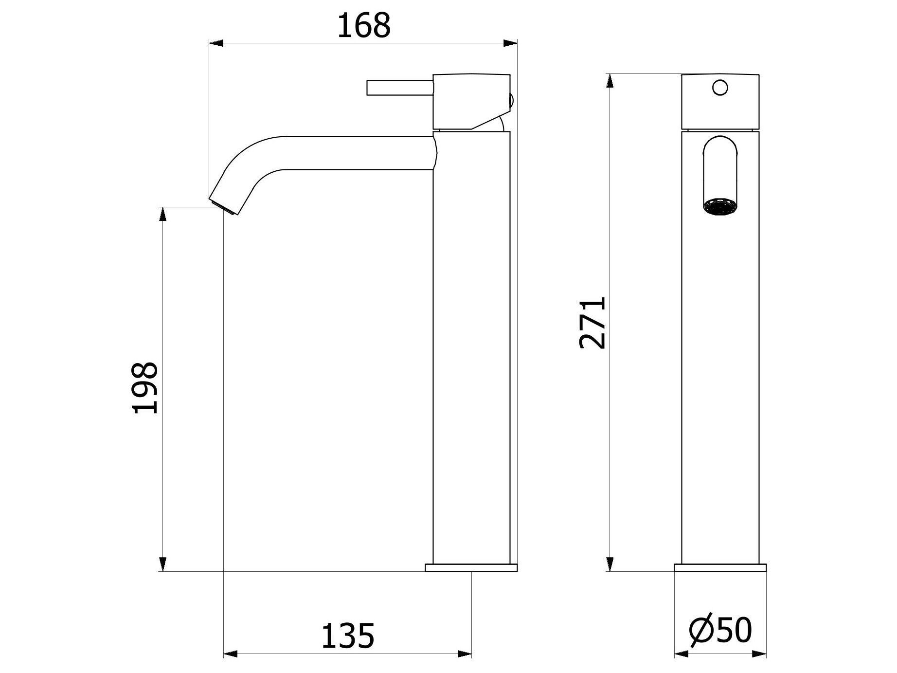 Однорычажный высокий смеситель для раковины IB цвет ARCH-00137697 - Вид №3
