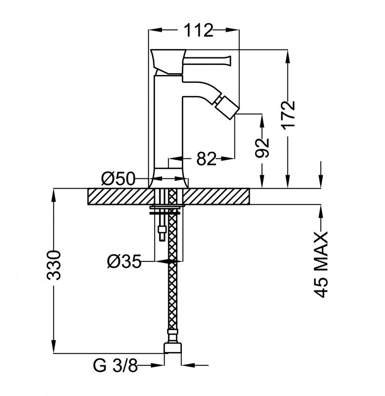 Смеситель на биде однорычажный Cezares POSITANO-BSM1-01-W0 - Вид №1