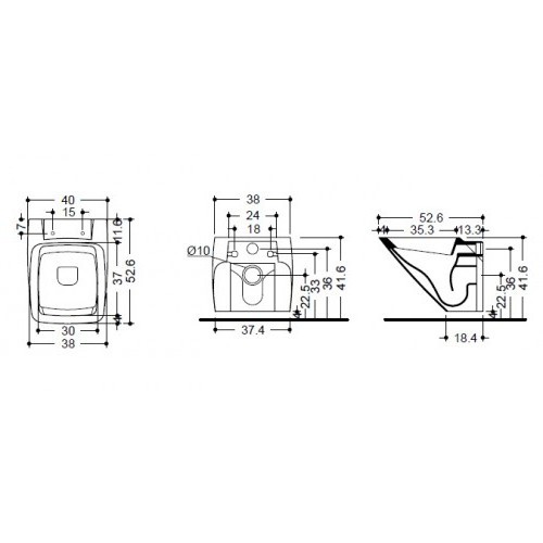 8081 Подвесной унитаз настенный Белый  ATMOSFERE Италия Santreyd - Вид №1