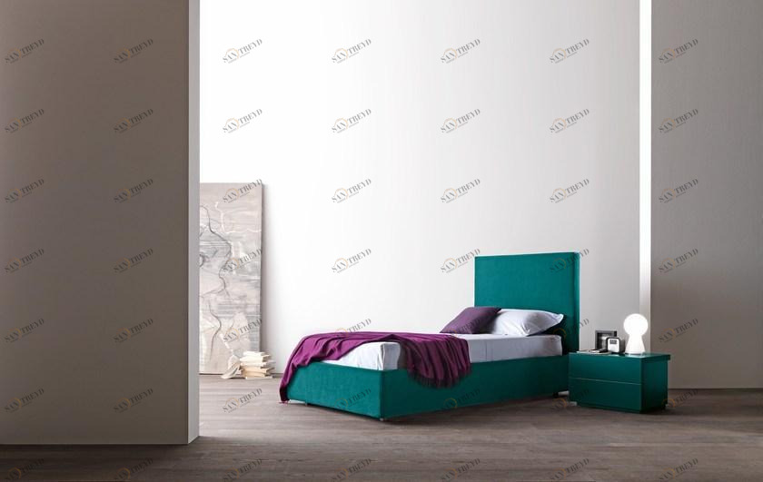 Presotto Односпальная кровать с обивкой из ткани с высоким изголовьем Dado | letto sun-id-1356379
