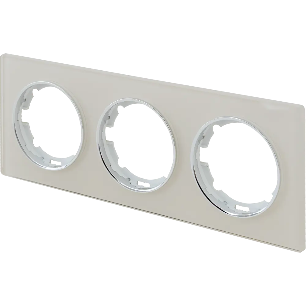ONEKEYELECTRO — Тройная стеклянная рамка для розеток в бежевом глянце 82838528 Florence STLM-0036859 - Вид №2