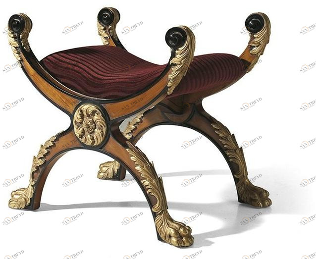 OAK Пуф из красного дерева с обивкой Galleria sun-id-1357993