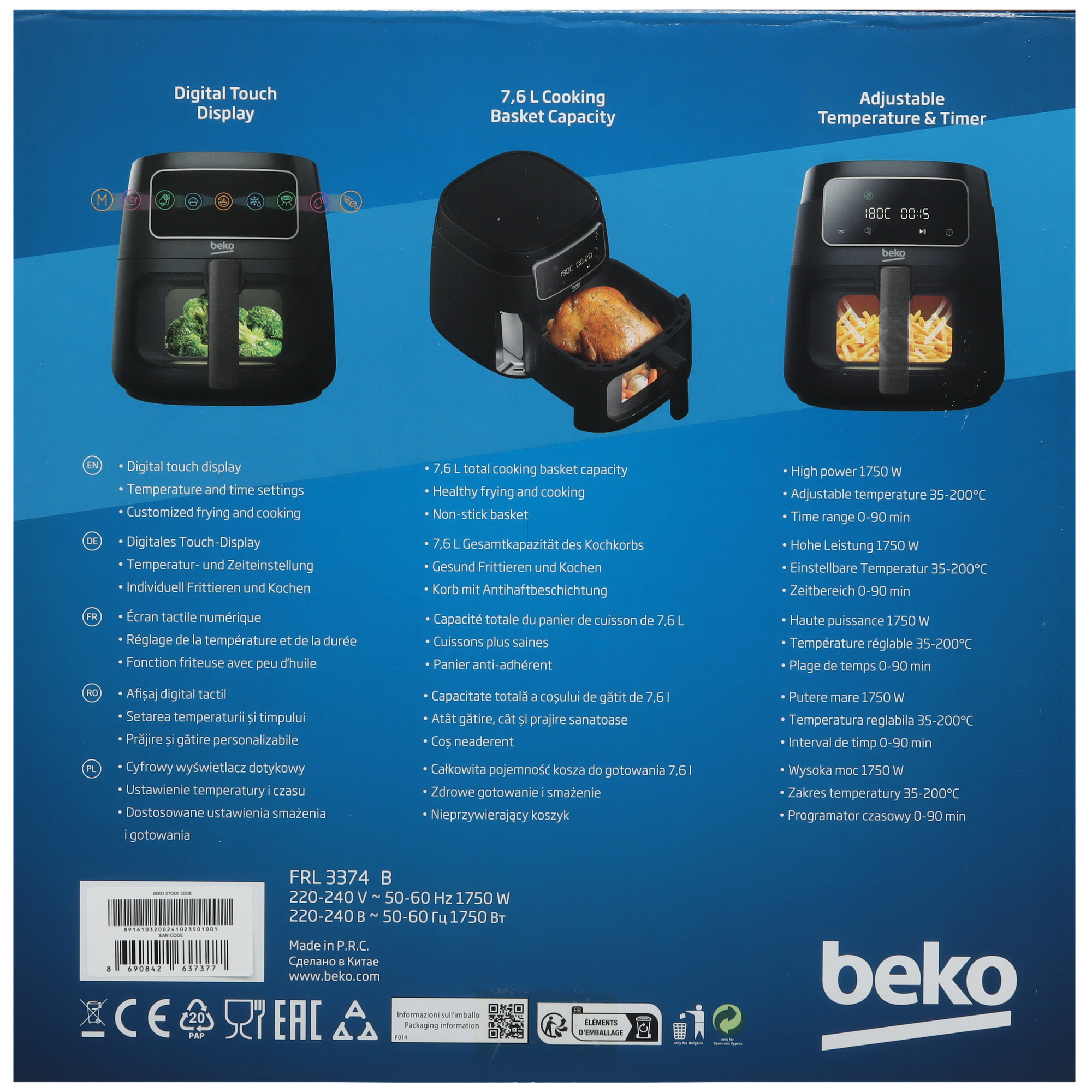 5615093 Аэрогриль Beko FRL 3374 B черный STDN-0120320 - Вид №8