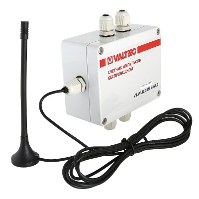 VT.WLR.GSM.2.65.0 Счетчик импульсов c GSM-модемом Valtec 2 канала, автономное питание; IP65 