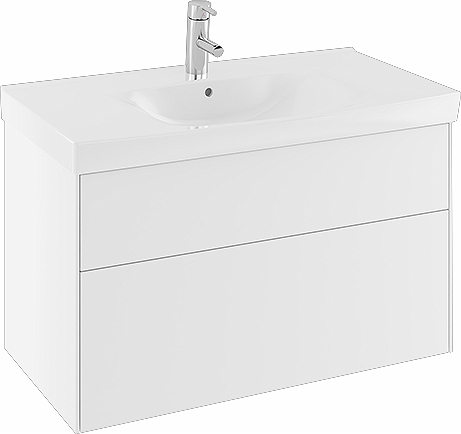 42552 IFO Sense тумба под умывальник с двумя ящиками, W = 600 мм, W1 = 622 мм, глянцевый белый - Вид №8