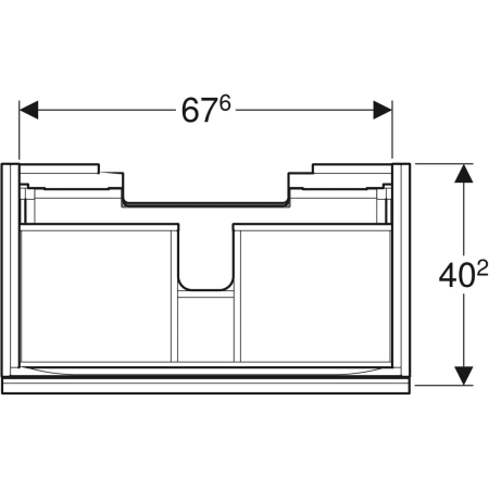 500.615.JL.2 Шкафчик для раковины Geberit Acanto, с одним выдвижным ящиком и одним внутренним выдвижным ящиком, с укороченным вылетом, с сифоном Geberit  - Вид №19
