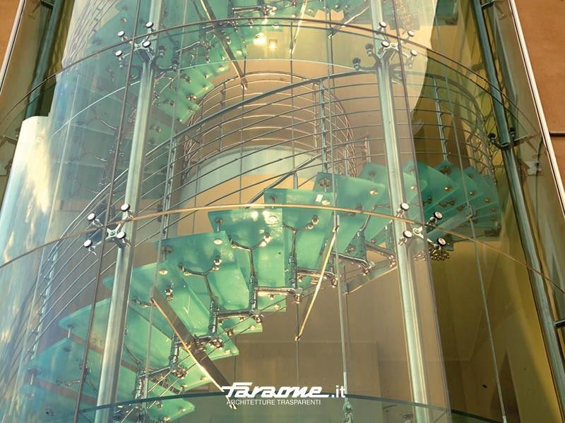 FARAONE Винтовая лестница из нержавеющей стали и стекла sun-id-1435490 - Вид №2