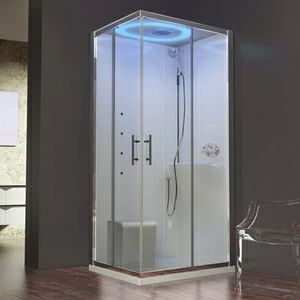 Novellini. Душевая кабина 100x80 A100x80 HYDROMASSAGE с низким душевым поддоном, без крыши EON