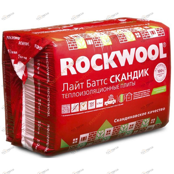 Утеплитель Rockwool Лайт Баттс Скандик 800х600х50мм (5,76м2; 0,288м3) 4000