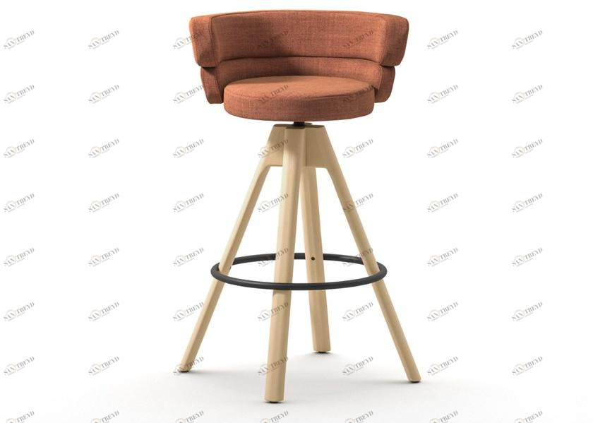 arrmet Высокий табурет из ткани с 4 спицами и подставкой для ног Dam sun-id-1412708