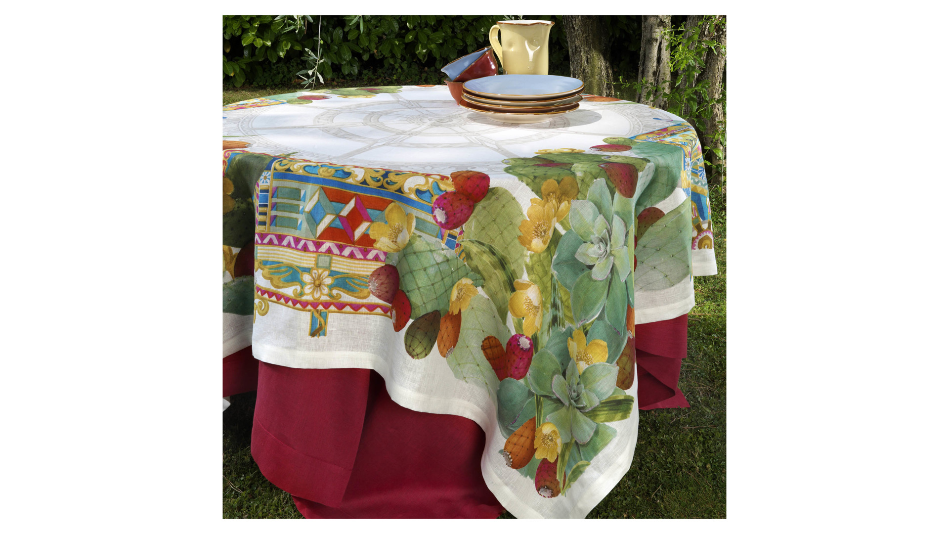 10644910 Tessitura Toscana Telerie Скатерть Tessitura Toscana Telerie "Овощной букет" 170x170см Ткань  - Вид №2
