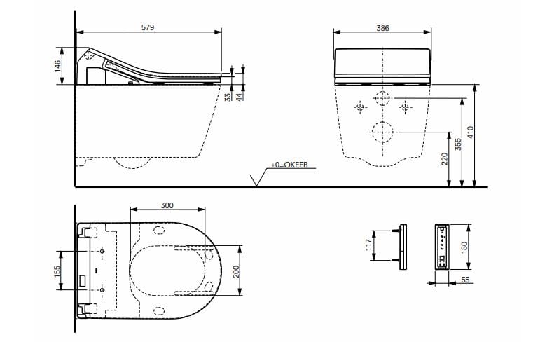 Керамический подвесной туалет биде с ручным душем TOTO Washlet® ARCH-00043557 - Вид №7