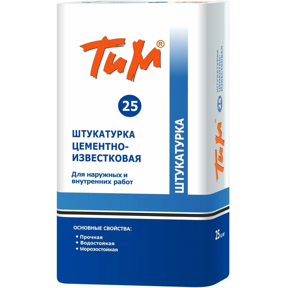 Штукатурка цементно-известковая ТиМ №25 25 кг 14806304 STLM-2104125