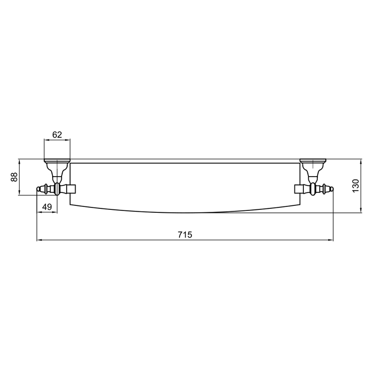 AM500701065 Стеклянная полка Webert Ottocento - Вид №1