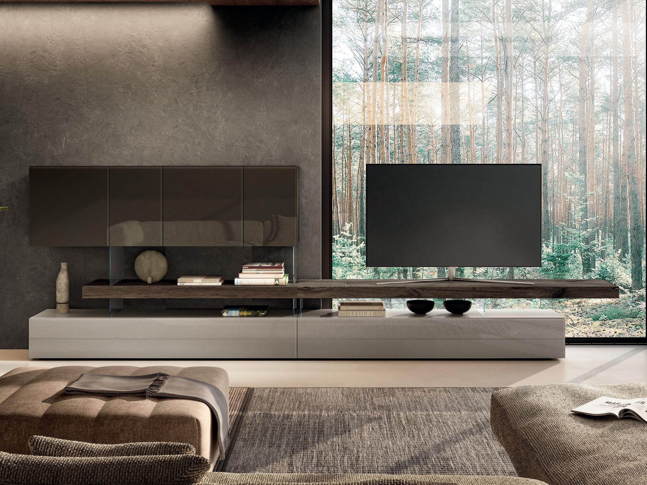 Отдельно стоящая стена из дерева и стекла Lago Air ARCH-00104257