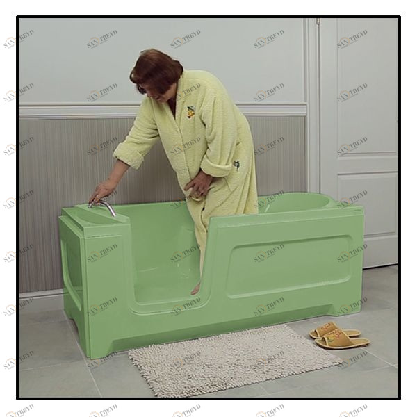 Ванна с дверцей Akcjum Relax 160-70-LH-S сидячая левосторонняя салатовая RELAX16070LHS