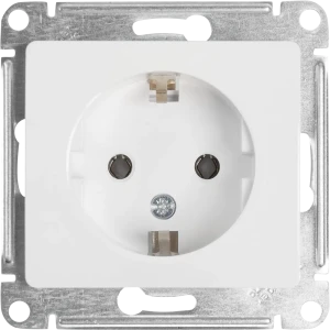 Розетка встраиваемая Systeme Electric Glossa с заземлением цвет молочный