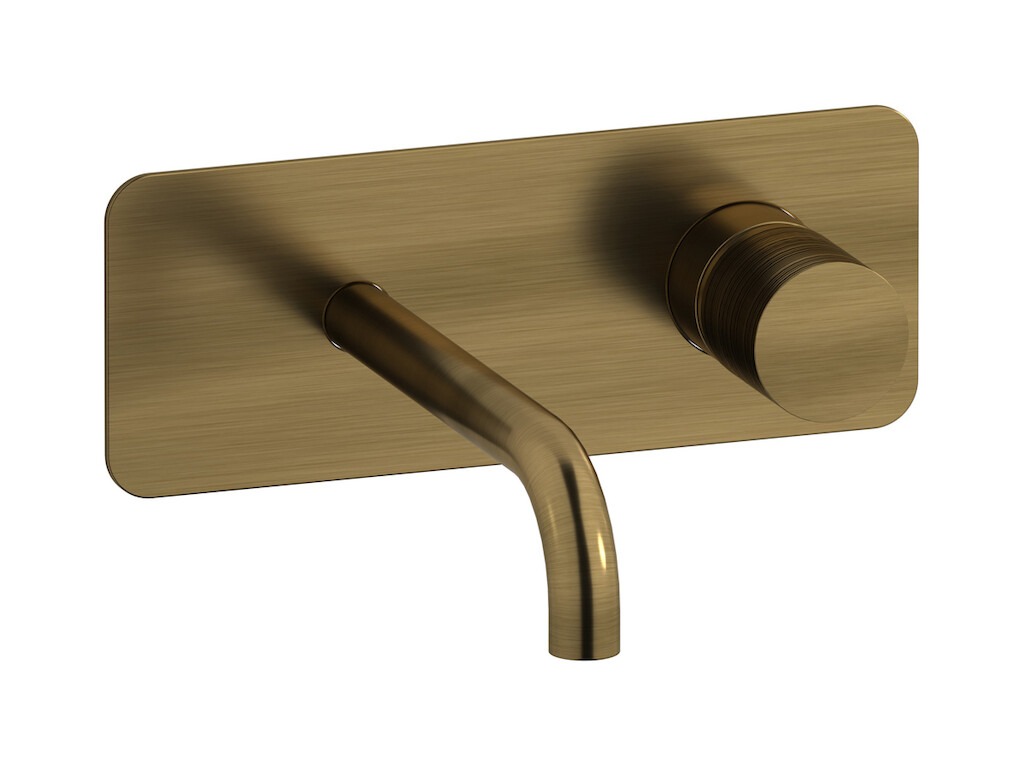 Встроенный в стену смеситель для раковины на 2 отверстия в комплекте с донным клапаном WE ARE IB vn206sr Modern Bronze Vinile