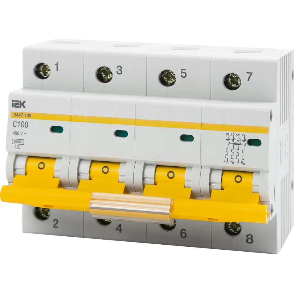 Автоматический выключатель IEK ВА47-100 4P N C100 А 10 кА STLM-2170454 - Вид №1