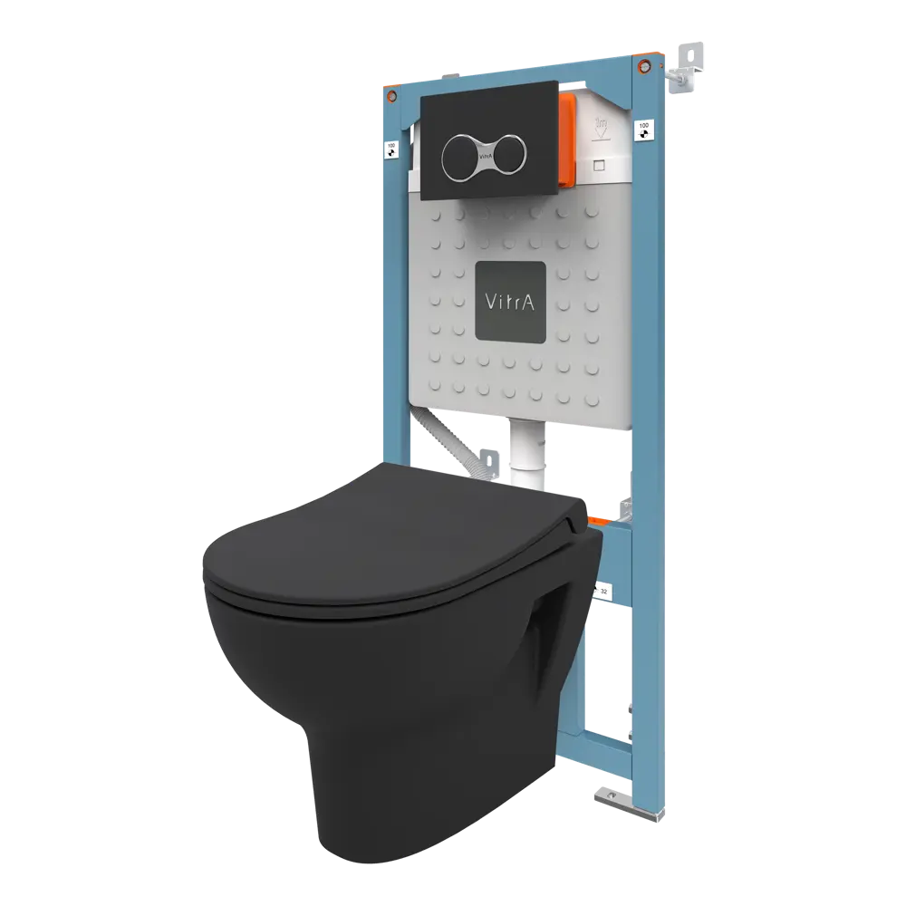 Комплект инсталляция с унитазом Vitra Stern 9016B083-7203 цвет черный STLM-2119063
