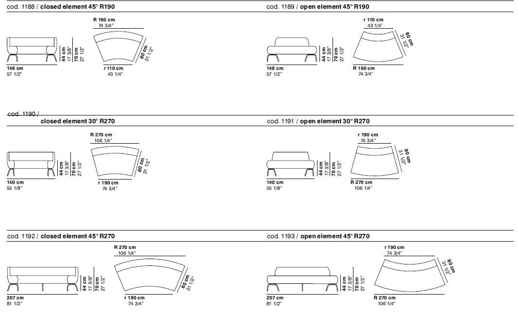 La Cividina Модульный диван из ткани Couchette sun-id-1468081 - Вид №10