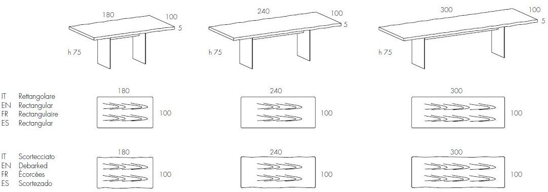 OLIVIERI Прямоугольный деревянный обеденный стол Alfred sun-id-1477418 - Вид №4