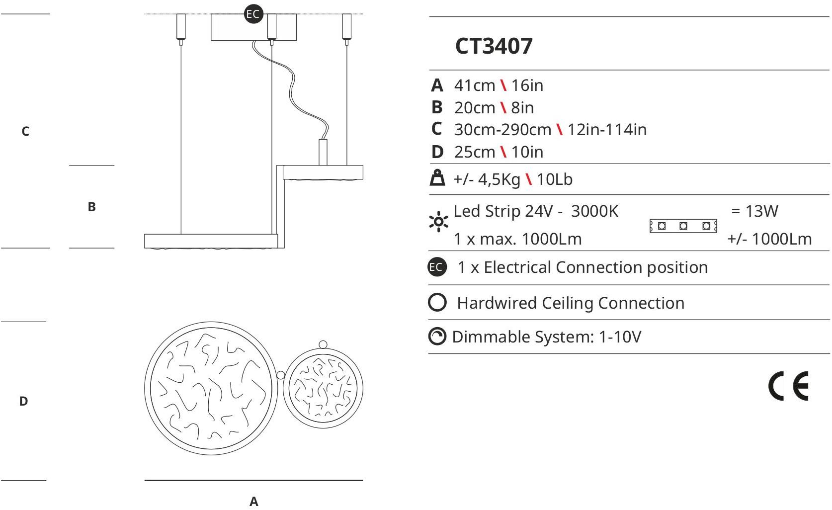 Serip Подвесной светильник из бронзы ручной работы Luna Ct3407 - Вид №2