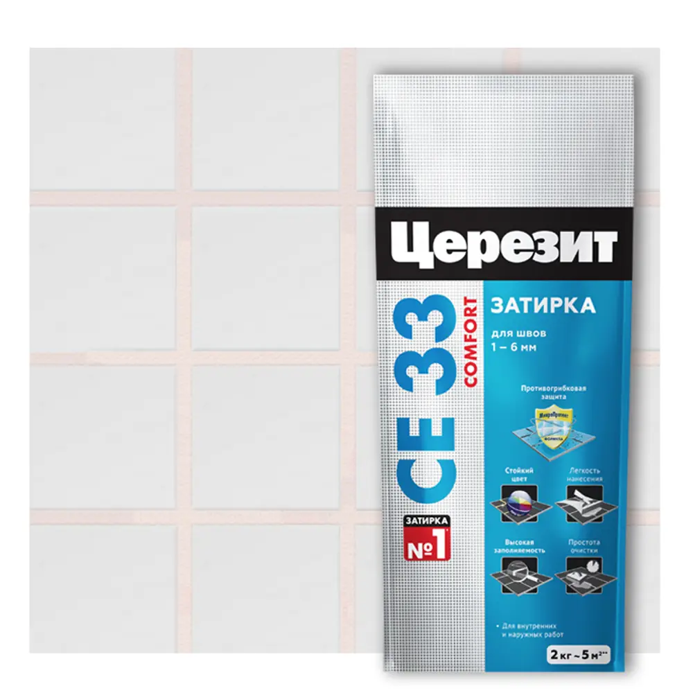 ЦЕРЕЗИТ CE 33 Comfort - цементная затирка для плитки цвет Жасмин 2 кг 82040413 STLM-0018211
