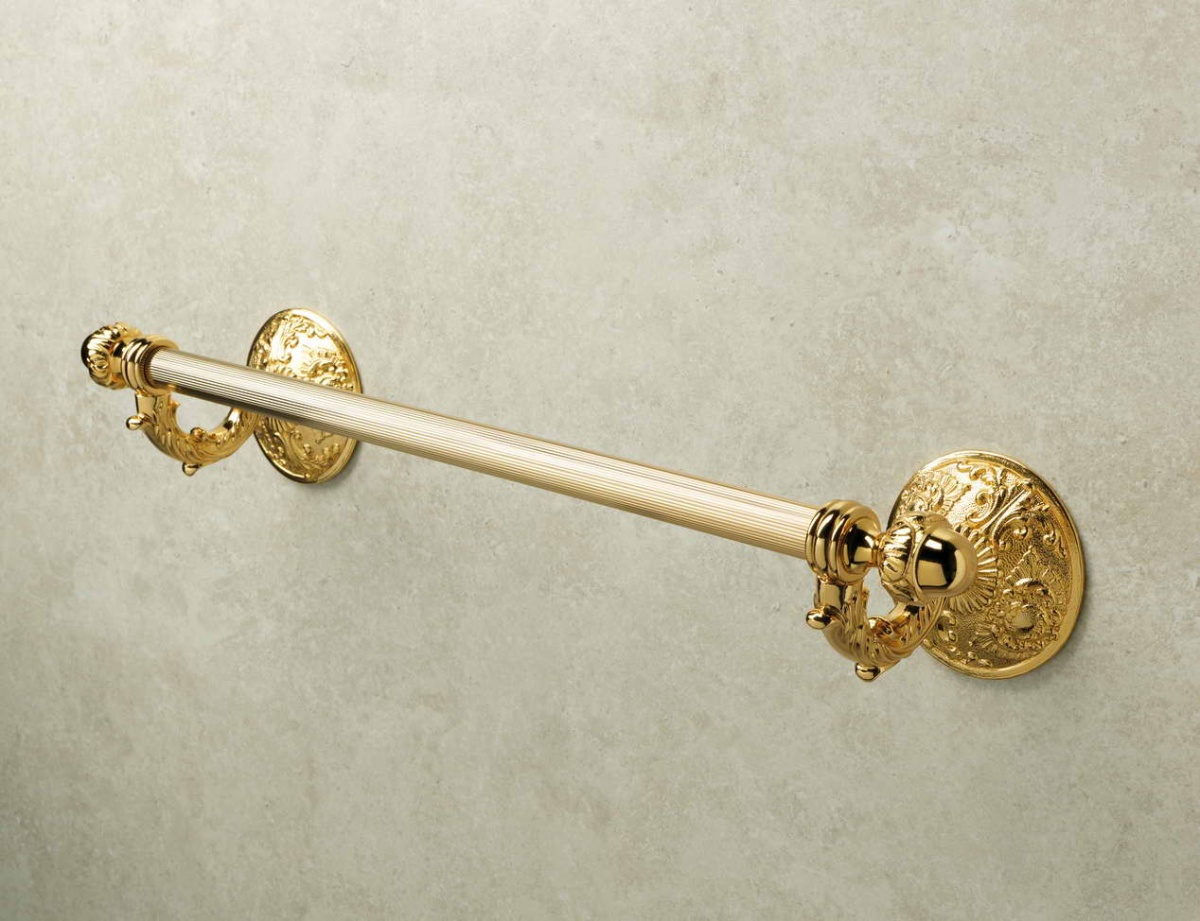 NT45V(16) Stil Haus Noto Light, полотенцедержатель со стеклом Murano, длина 55 см, золото 