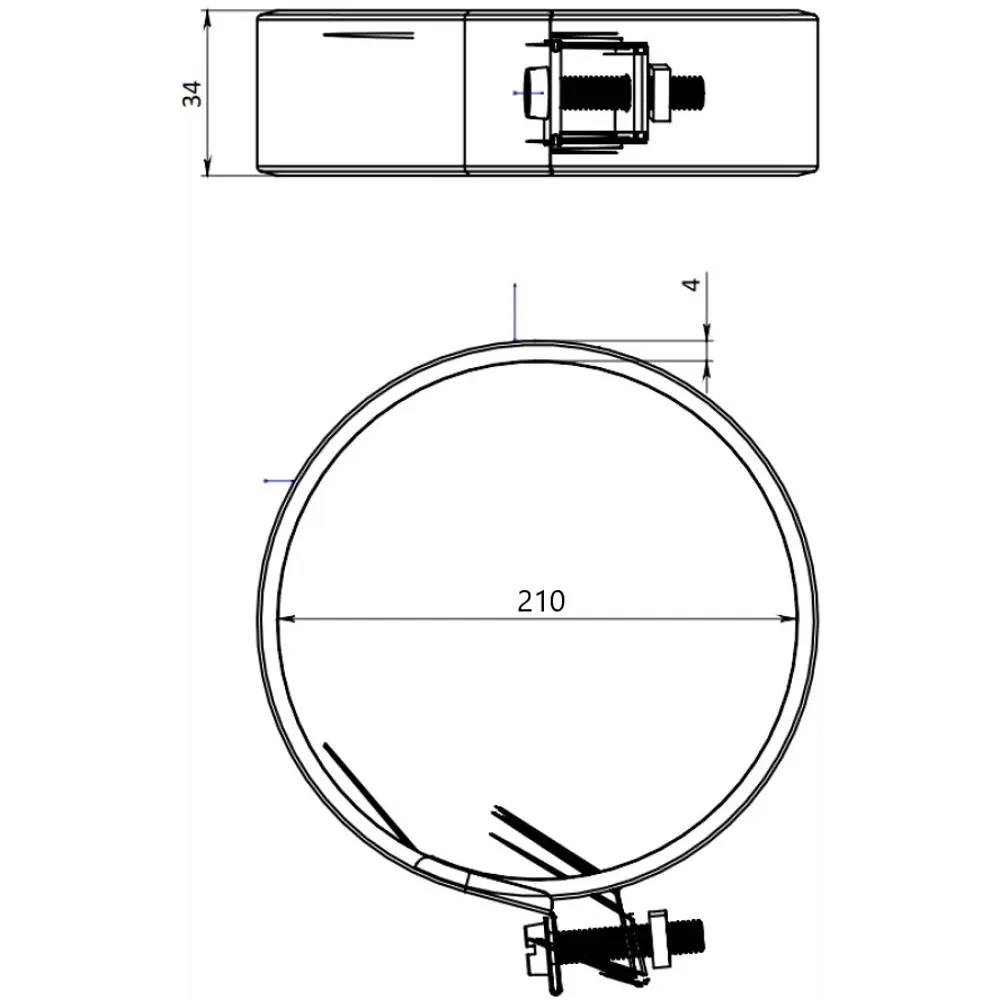 Хомут обжимной Металлик и Ко (оцинкованная сталь/0.5 мм) D210 мм STLM-2103780 - Вид №1