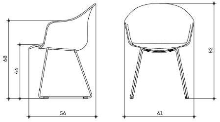 arrmet Полипропиленовый стул с салазками и подлокотниками Máni armshell plastic sun-id-1409935 - Вид №1