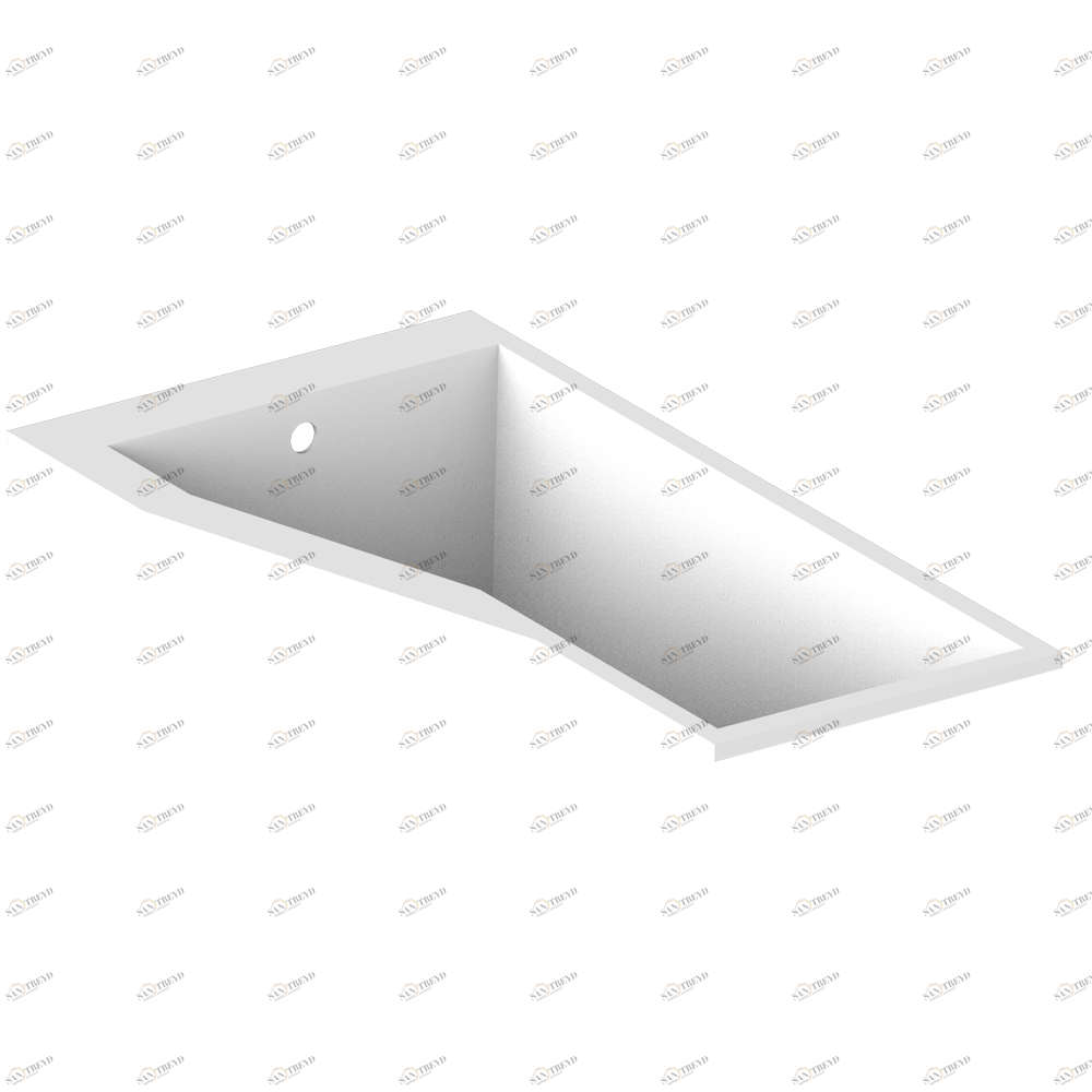 B10-B507 Встраиваемая ванна ASTRELLE DOUCHE 170 x 90 x 60 см, душ с левой стороны, без донного клапана Thg-paris Встраиваемые ванны Глянцевый белый 