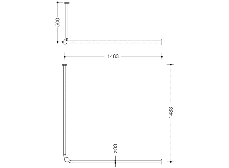 801.34.1261 Карниз с потолочным подвесом HEWI Serie 477/801  - Вид №3