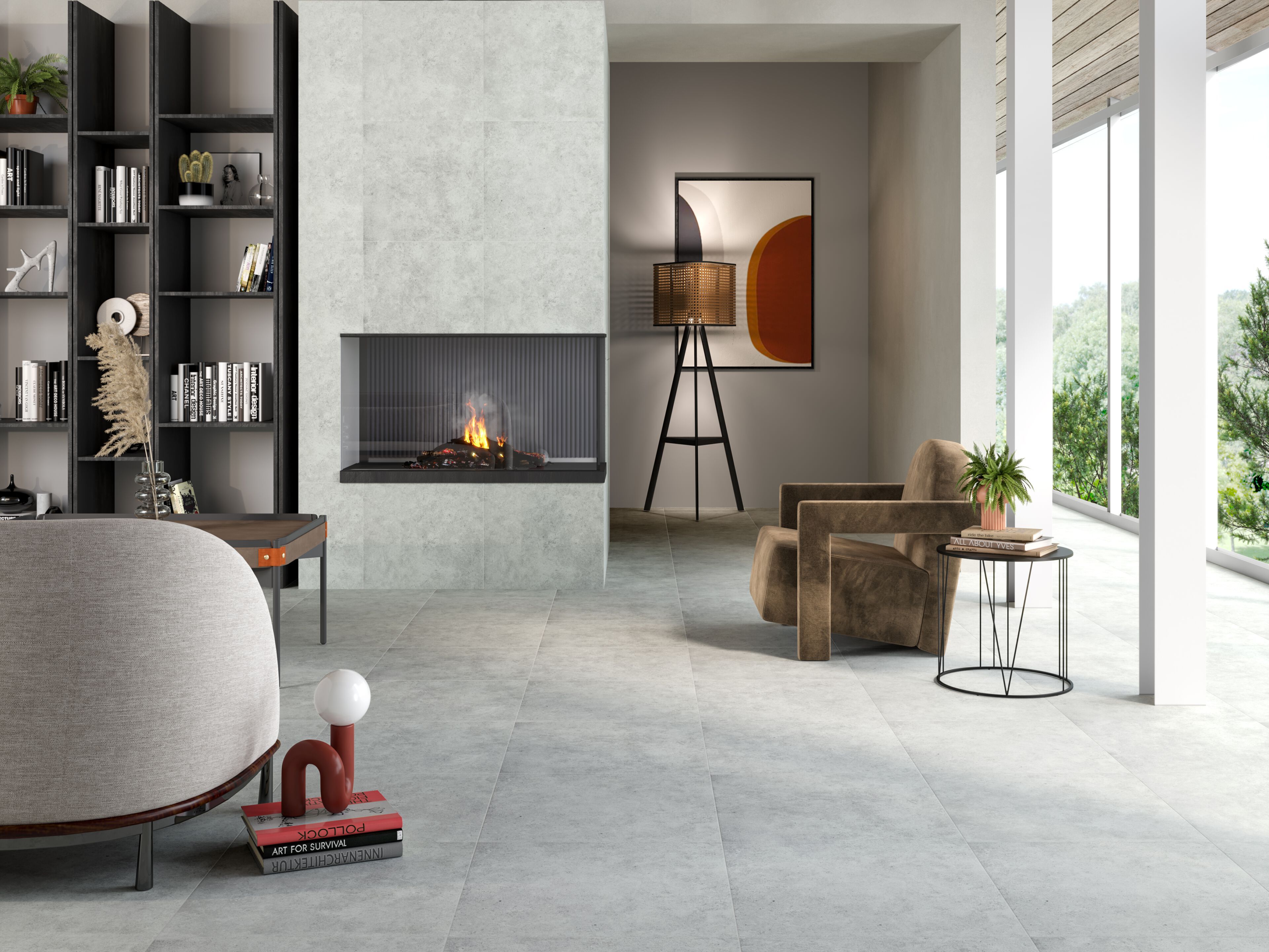 Пол / облицовка керамогранита для внутреннего и наружного применения с эффектом цемента Kaleseramik плиты ARCH-00059152