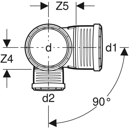 390.578.14.1 Крестовина двухплоскостная комбинированная Geberit Silent-PP 87,5°, левая Geberit  - Вид №2