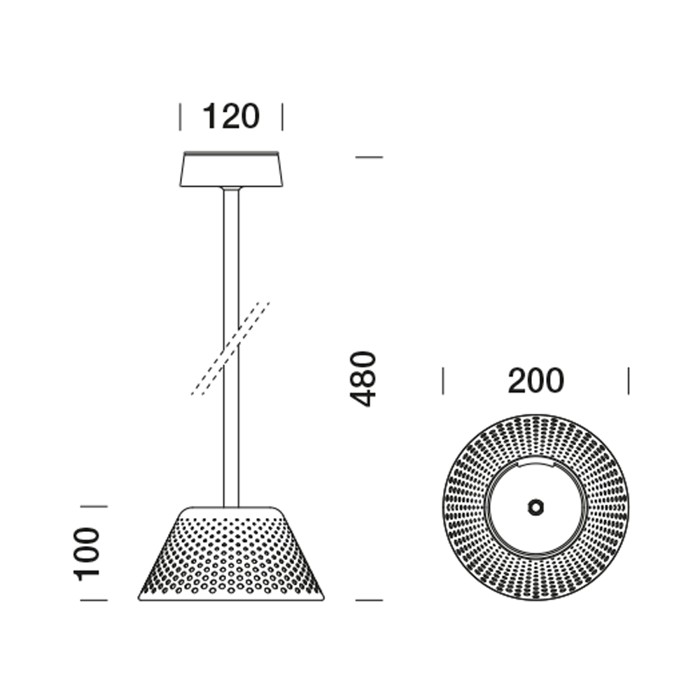 3270116 Потолочный светильник Platek MESH Soffitto  MESH h. 480 mm - LED 3000K 87°  - Вид №4