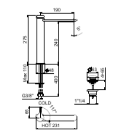 CO830402015 Смеситель для раковины , хром Webert Coral - Вид №1