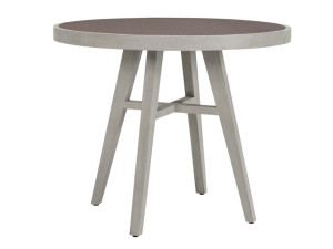 Круглый стол из тикового дерева с керамической вставкой