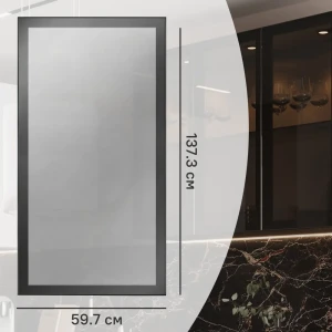 Фасад-витрина KONSENSA Вельск 60x137 см чёрный матовый для кухонного шкафа 89405454