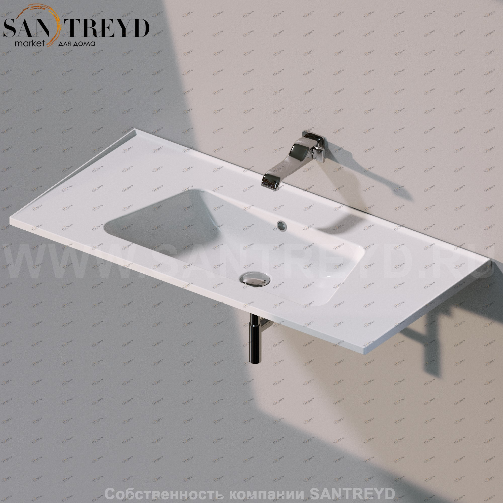 BM105L9016 Подвесная раковина настенная прямоугольная Ceramica Flaminia Bloom белая