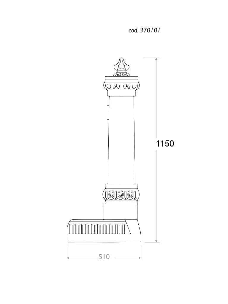 Чугунный напольный фонтан EUROCOMITALIA классическая мебель ARCH-00090975 - Вид №2