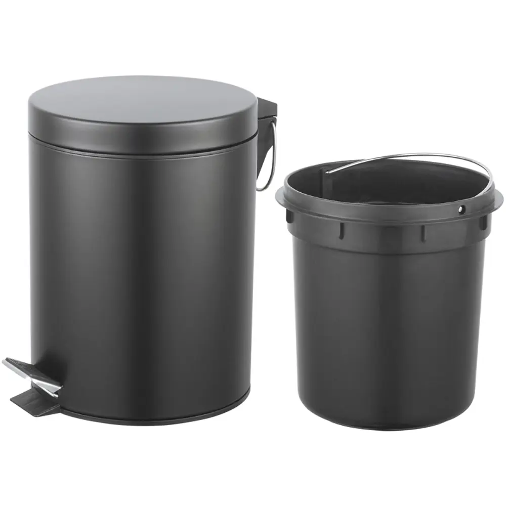 Контейнер для мусора для ванной KONSENSA Терни 5 л сталь цвет черный STLM-2057114 - Вид №3