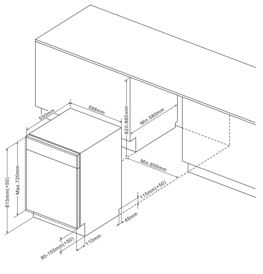 1375147 Встраиваемая посудомоечная машина DEXP M12C7PB STDN-0085497 - Вид №11