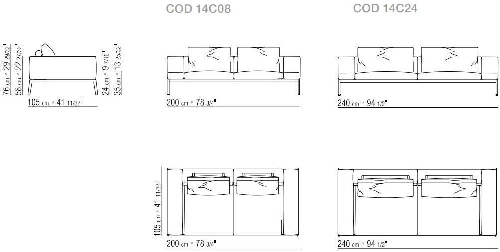 Flexform 3-х местный модульный кожаный диван Lifesteel sun-id-1484301 - Вид №1