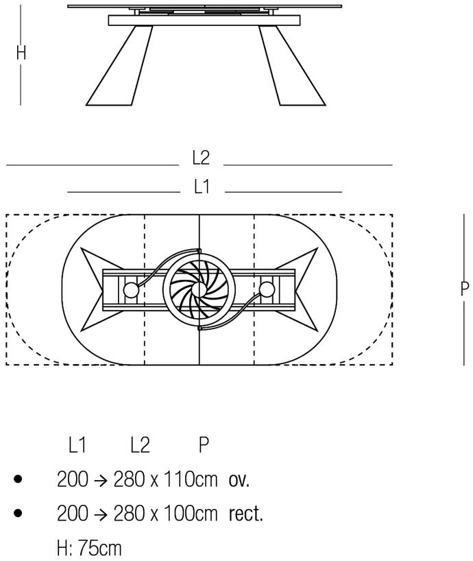 NAOS Раскладной прямоугольный керамический обеденный стол sun-id-1366378 - Вид №4