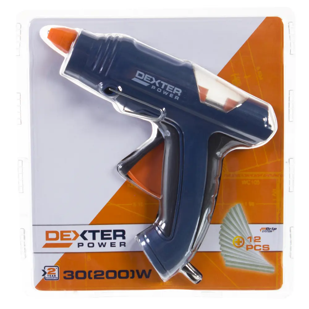Пистолет клеевой Dexter 200 Bт для стержней 11 мм, 12 стержней DEXTER POWER STLM-2025050 - Вид №2