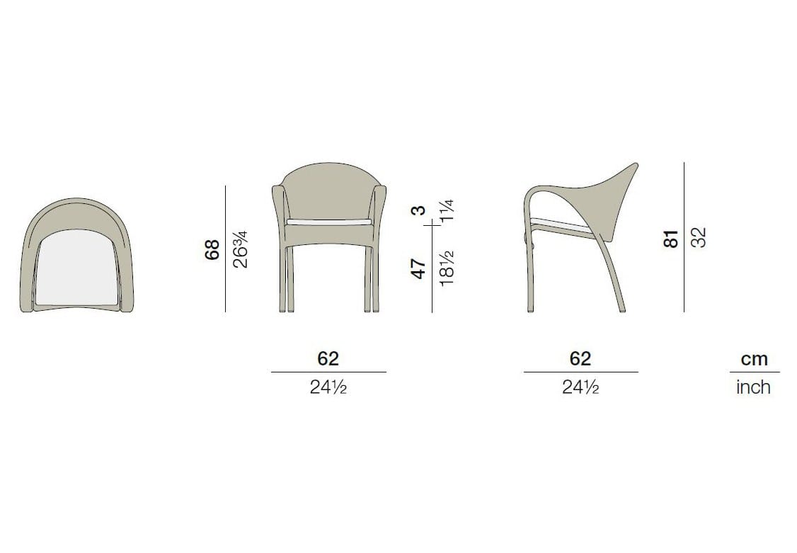 Синтетическое волокно сад стул с подлокотниками DEDON TANGO ARCH-00044372