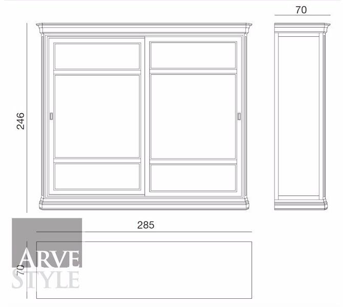 Arvestyle Шкаф из массива дерева с раздвижными дверьми Amalfi Sl-0150-l - Вид №1